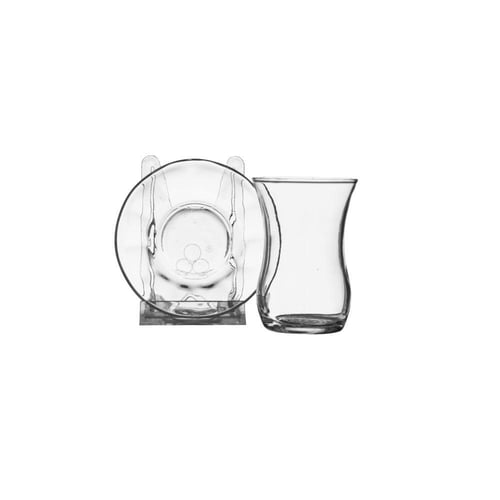 فناجين شاي زجاج شفاف 24 قطعة