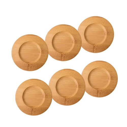 اطباق شاي خشب 6 قطعة