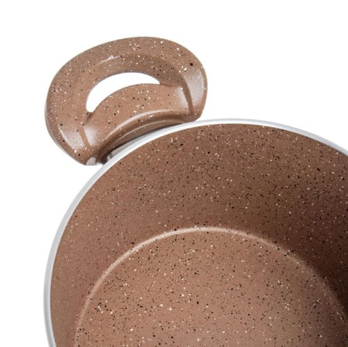 طقم قدور جرانيت تركي 10 قطعة لون بني