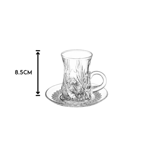 طقم شاي وقهوة منقوش 18 قطعة 6 اشخاص