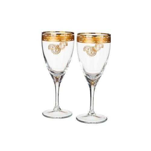 كاسات عصير ذهبي كريستال تركي 6 قطعة