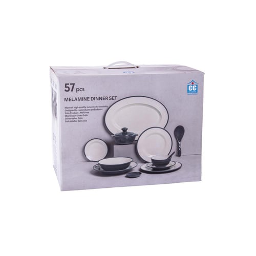 طقم سفرة ميلامين كحلي 57 قطعة 6 اشخاص