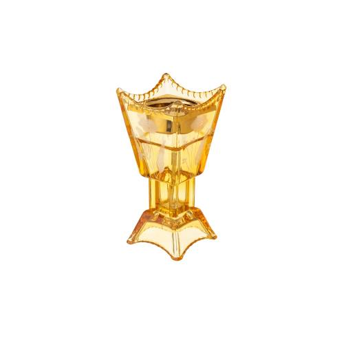 مبخرة الشعلة زجاج تركي لون عسلي شفاف