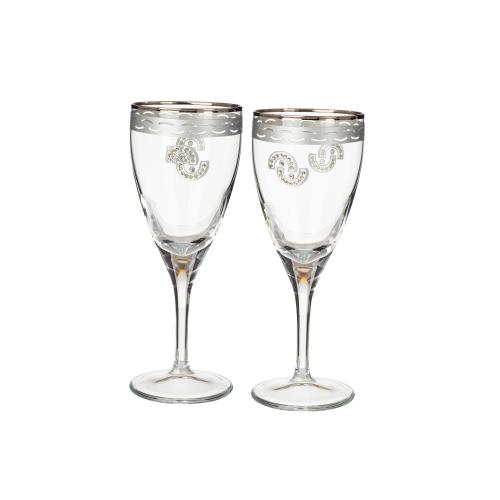 كاسات عصير فضي كريستال تركي 6 قطعة