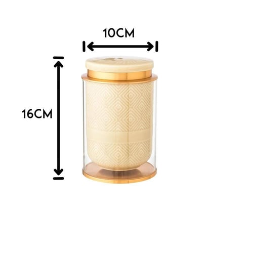 طقم علب فاخر من الزجاج والسيراميك للأبازير 4 قطع ب...