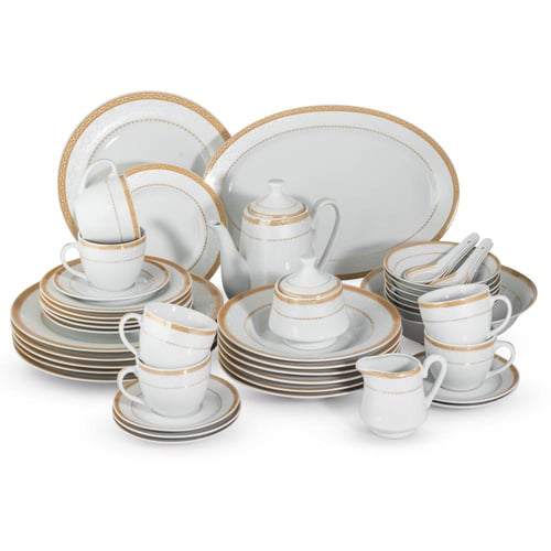 طقم سفرة بورسلان فاخر 49 قطعة 6 اشخاص