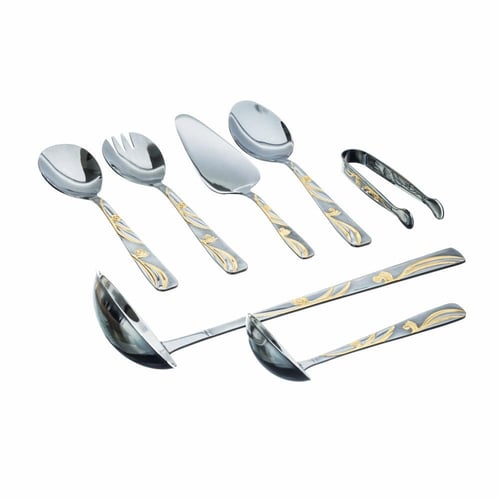 طقم شنطة ملاعق بصندوق خشب شكل بيانو 84 قطعة