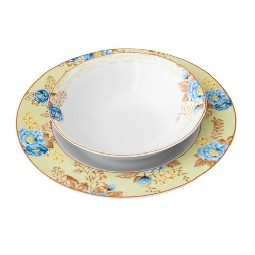 طقم سفرة بورسلان بنقشات ورود 28 قطعة 6 اشخاص