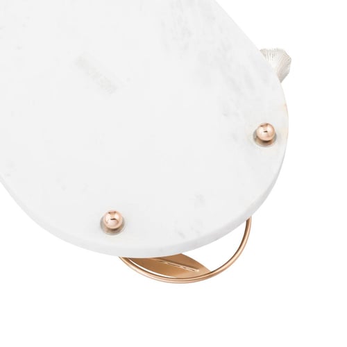 ستاند بيضاوي من الرخام للتسريحة والديكور 20 × 32 س...