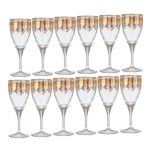 طقم كريستال 76 قطعة ذهبي تركي