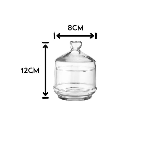 طقم مطبقيات من الزجاج بغطاء للحلويات والتمر والمكس...