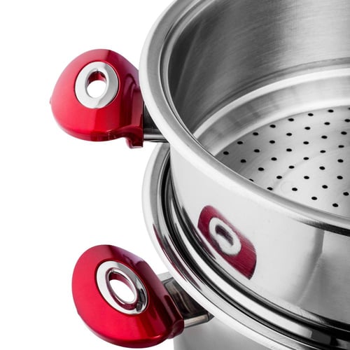 قدر طهي بالبخار استيل تركي 18/10 مقاس 28 سم
