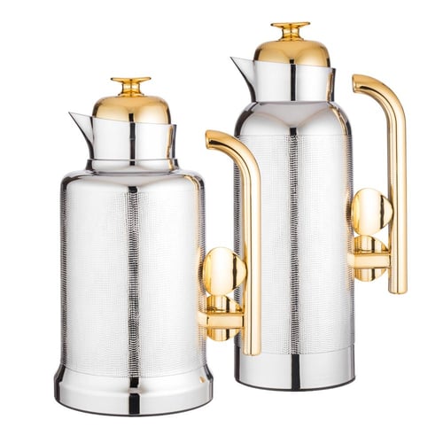 طقم ترامس ساندرا من شركة السيف فضي يد ذهبي 1 ليتر