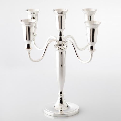 شمعدان خماسي معدن فضي