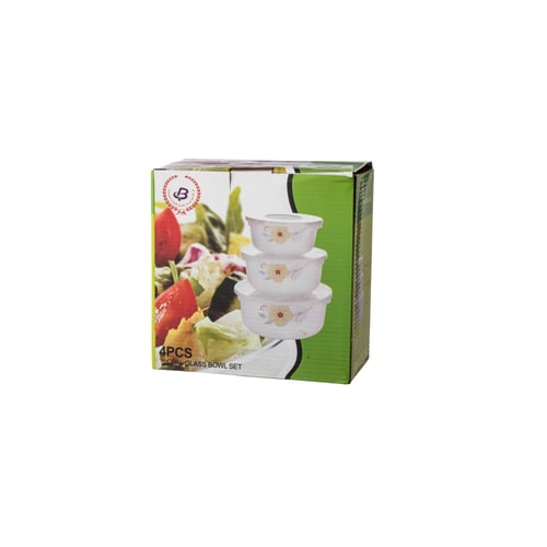 طقم زبادي اركوبال بغطاء شفاف 3 قطعة