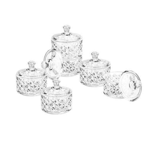 طقم مطبقيات صغيرة ميني محجر من الزجاج 6 قطع