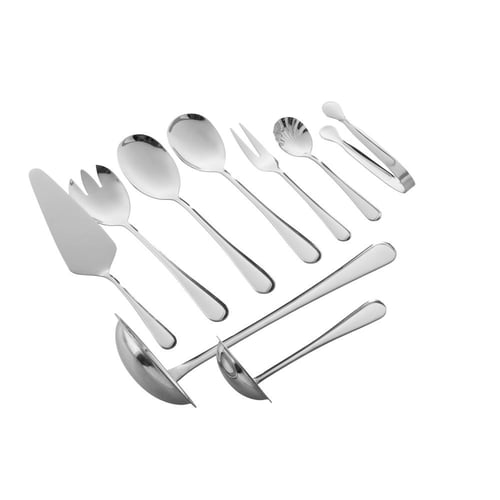 طقم ملاعق استيل فضي سادة 72 قطعة