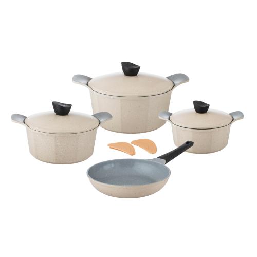 طقم قدور جرانيت جويل 9 قطع بيج