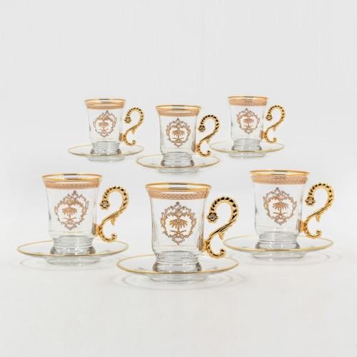 كاسات شاي كريستال تركي مجموعة الياسمين