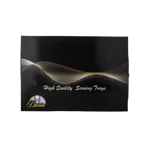 طقم صواني مستطيل نقش زهور 3 قطع ذهبي