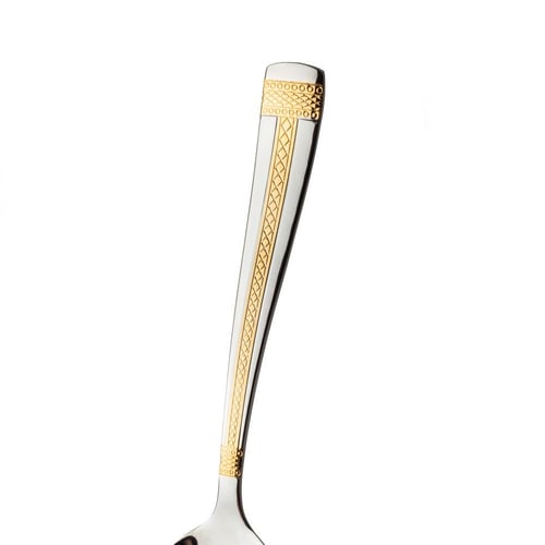 طقم ملاعق حلا استيل ذهبي 6 قطعة