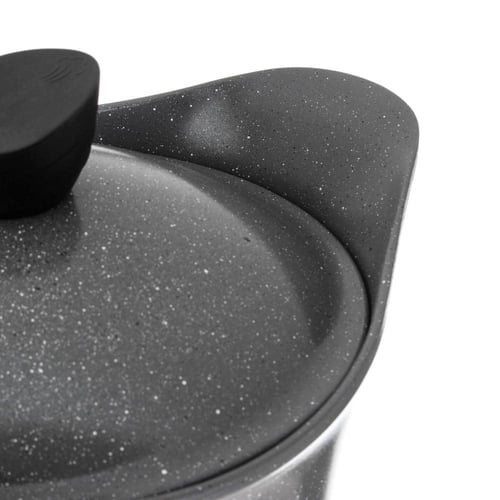 طقم قدور جرانيت لاهويا 9 قطعة رمادي