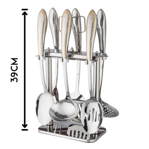 طقم ملاعق غرف استيل ذهبي مثلج 6 قطع