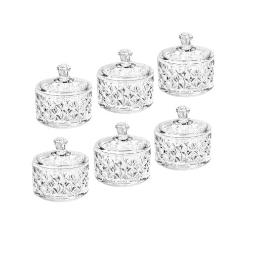 طقم مطبقيات صغيرة ميني محجر من الزجاج 6 قطع