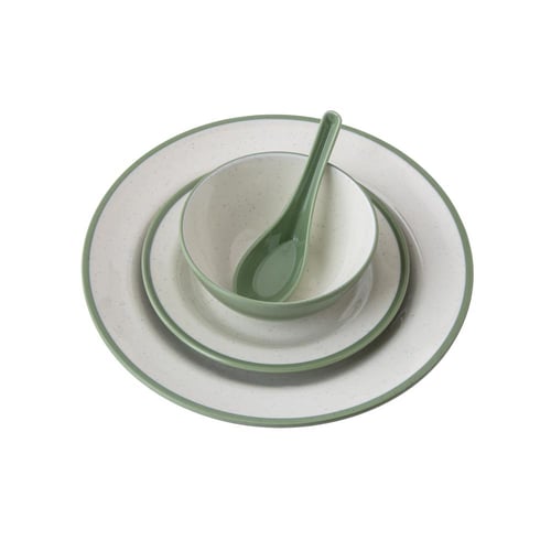 طقم سفرة ميلامين زيتي 57 قطعة 6 اشخاص