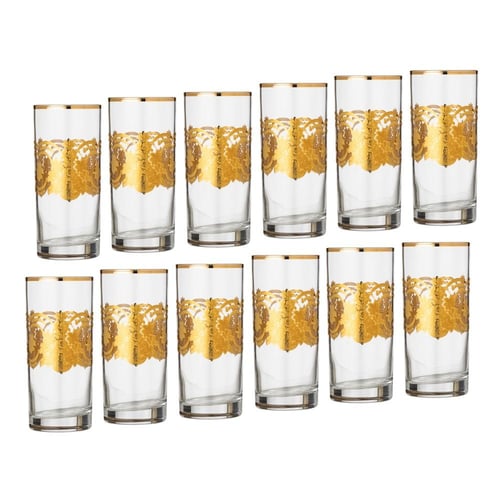 طقم كريستال تركي 75 قطعة ذهبي