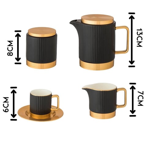 طقم فناجين قهوة فاخر من البورسلان مع براد وصينية 1...