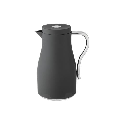 ترمس شاي وقهوة بروز 1 لتر اسود بيد فضي