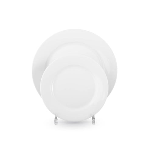 طقم سفرة بورسلان ابيض سادة ناصع 26 قطعة