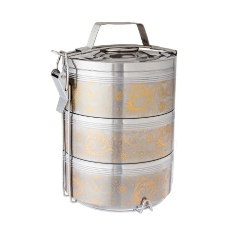 حافظة طعام من الستانلس استيل 3 طبقات