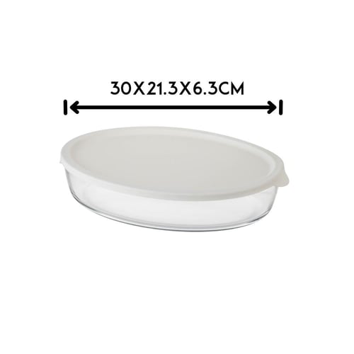 صينية فرن بيضاوي بغطاء 2.4 ليتر