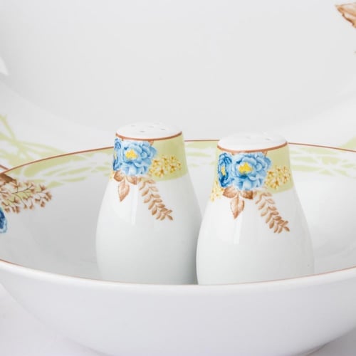 طقم سفرة بورسلان بنقشات ورود 28 قطعة 6 اشخاص