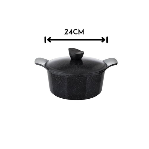 طقم قدور جرانيت جويل 12 قطعة اسود