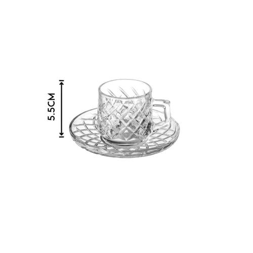 طقم فناجين من الزجاج معينات للقهوة التركي والاسبري...