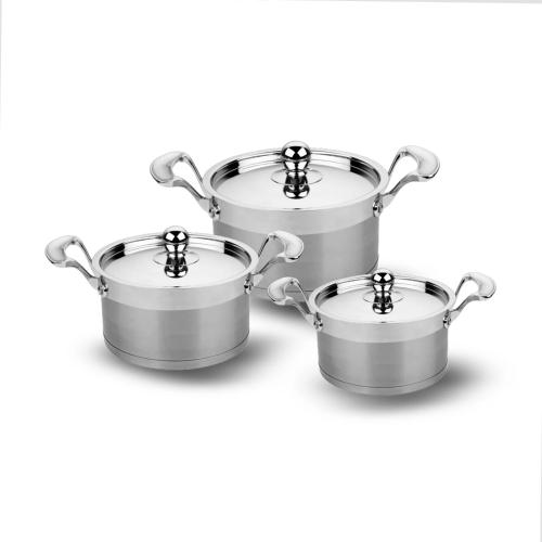 طقم قدور استيل 6 قطعة