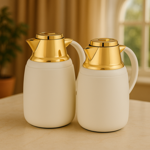 طقم ترامس الاميرة ابيض وذهبي 2 قطعة