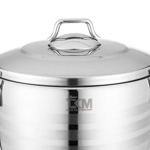 طقم قدور استانلس استيل فاخر 18/10 مكون من 9 قطع مخ...