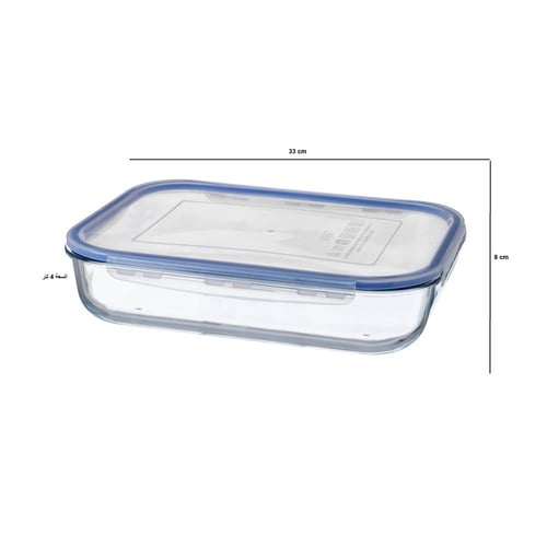 صينية فرن زجاج بغطاء بلاستيك 4 لتر
