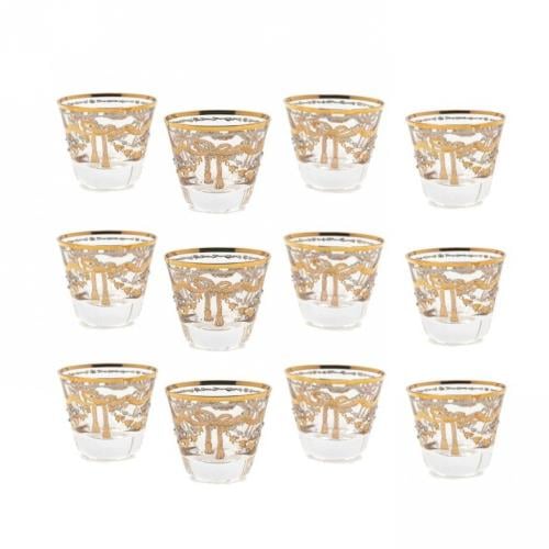 فناجين قهوة كريستال مجموعة الياسمين 12 قطعة