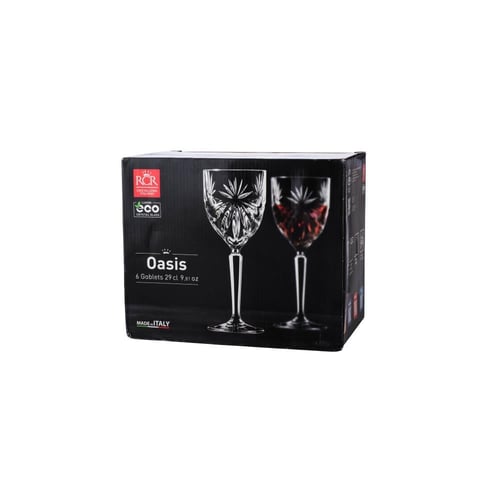 كاسات عصير كريستال RCR ايطالي 290 مل 6 اشخاص