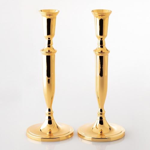 شمعدان معدن ذهبي 2 قطعة