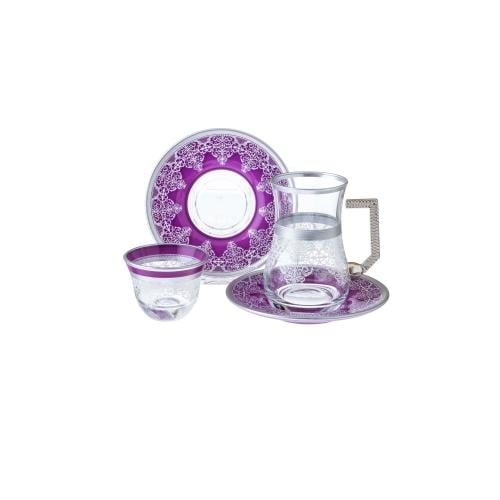 طقم شاي وقهوة 18 قطعة تركي