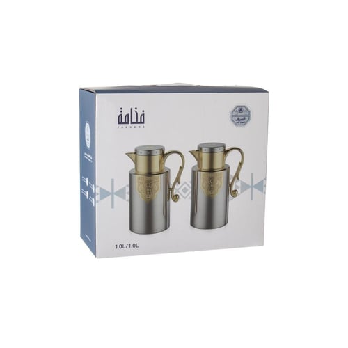 ترامس السيف الفخامة بيج ماربل وذهبي 2 قطعة