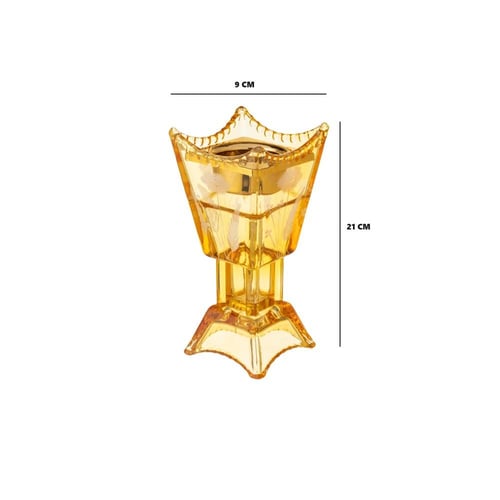 مبخرة الشعلة زجاج تركي لون عسلي شفاف