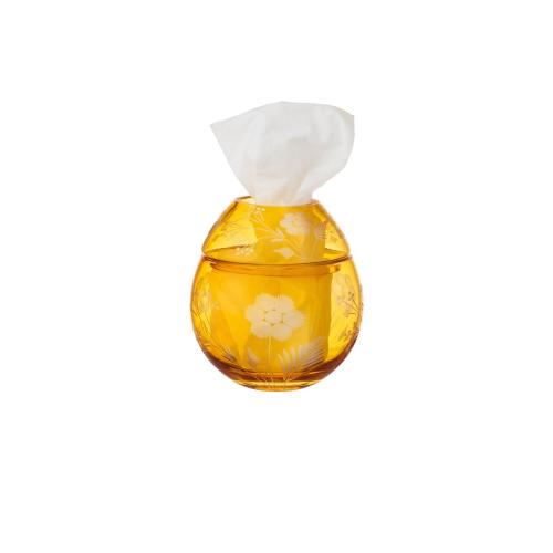 حامل مناديل كريستال تركي لون عسلي شفاف