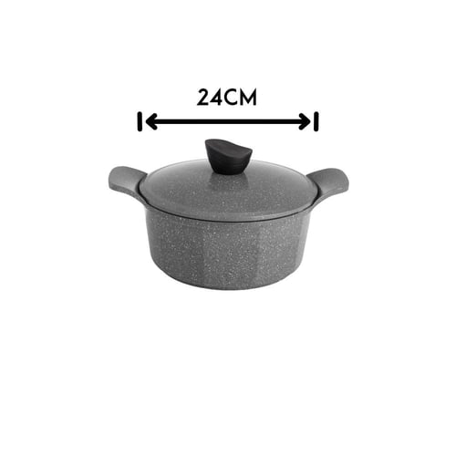 طقم قدور جرانيت جويل 16 قطعة رصاصي